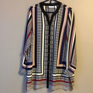 Susan Garver Button-down Tunic. Multicolor   Pattern. Size 12
